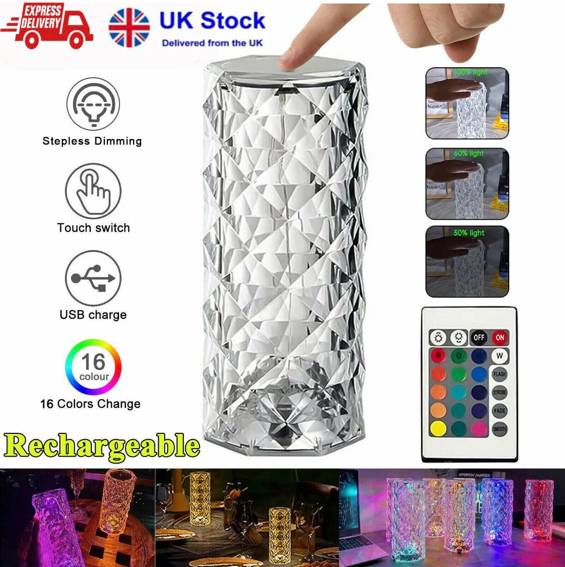 Crystal Table Lamp LED