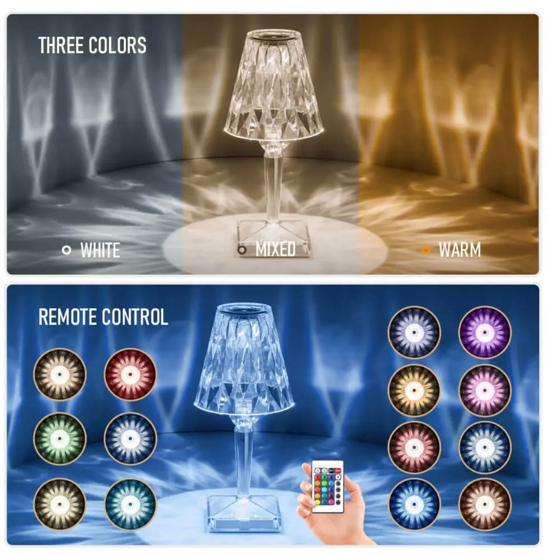 Crystal table lamp diamond LED