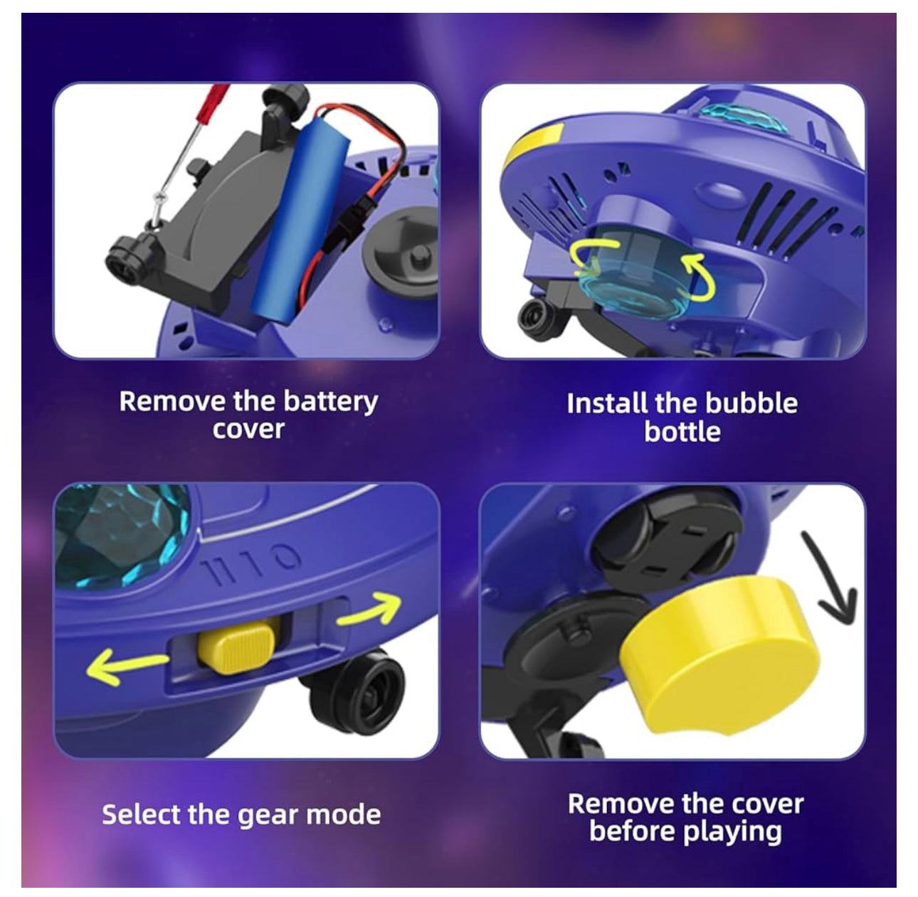 UFO bubble blower rotating Toy