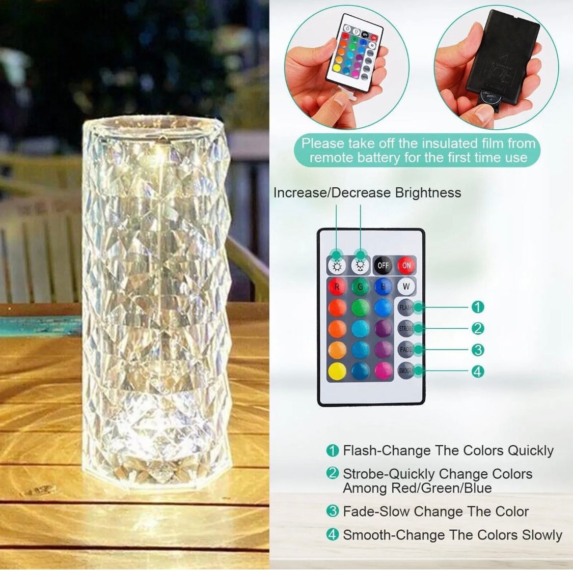 Crystal Table Lamp LED