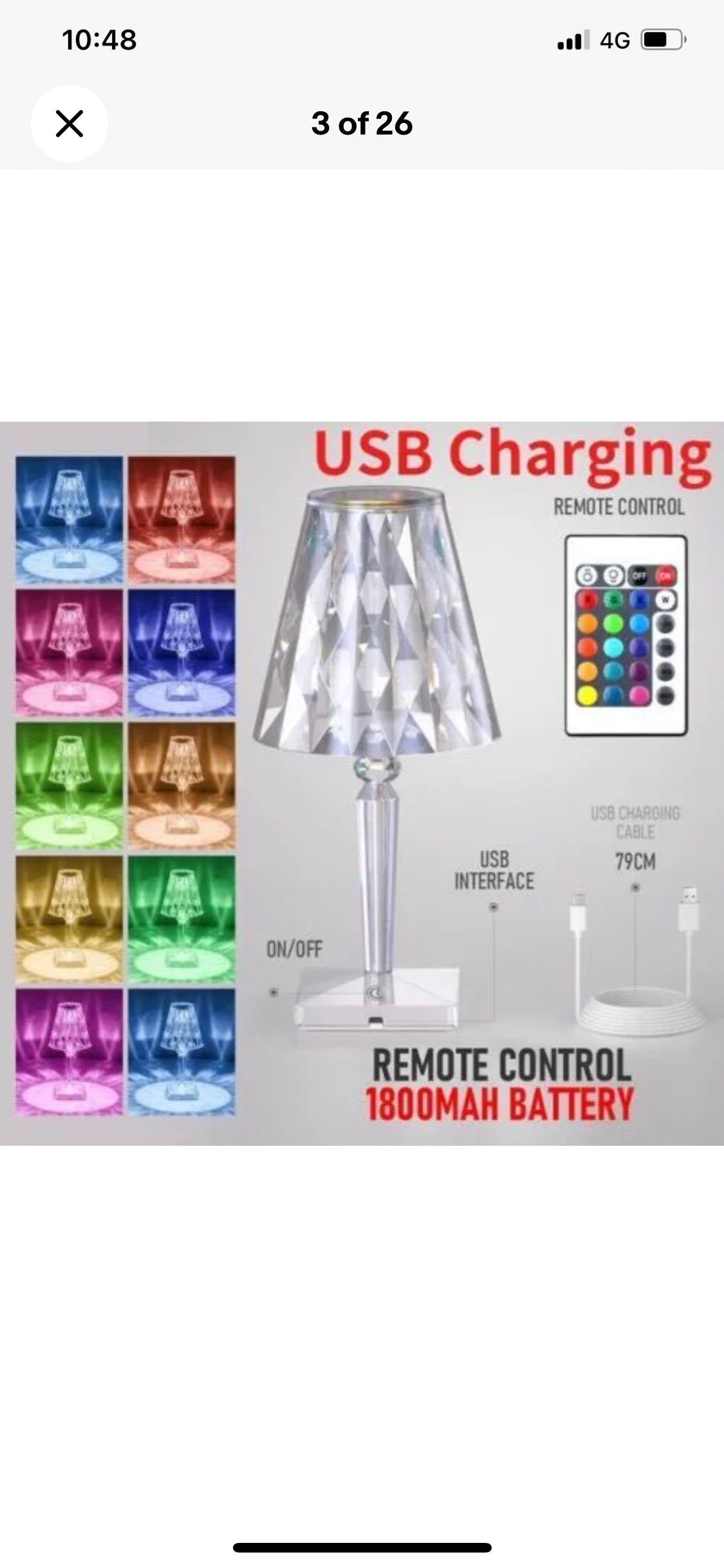 Crystal table lamp diamond LED