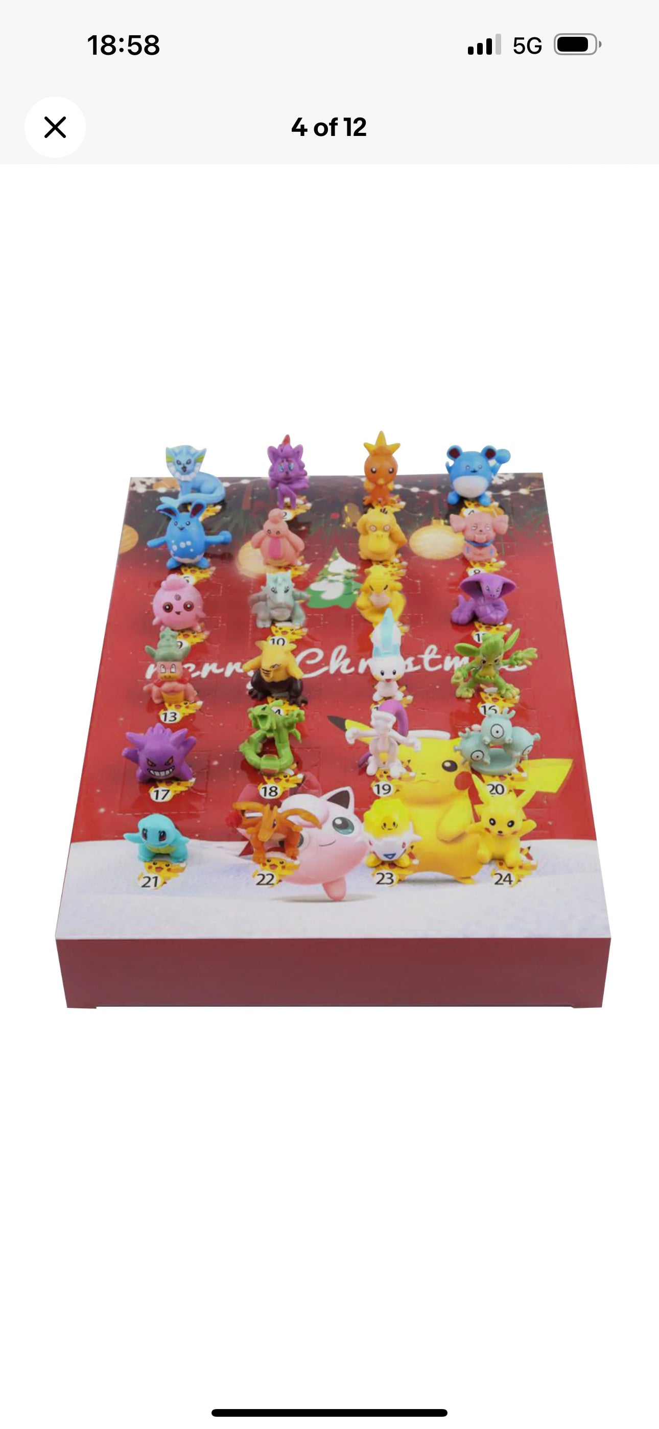 Christmas Pokemon Figure 24 Days Countdown Advent Calendar Surprise Gift