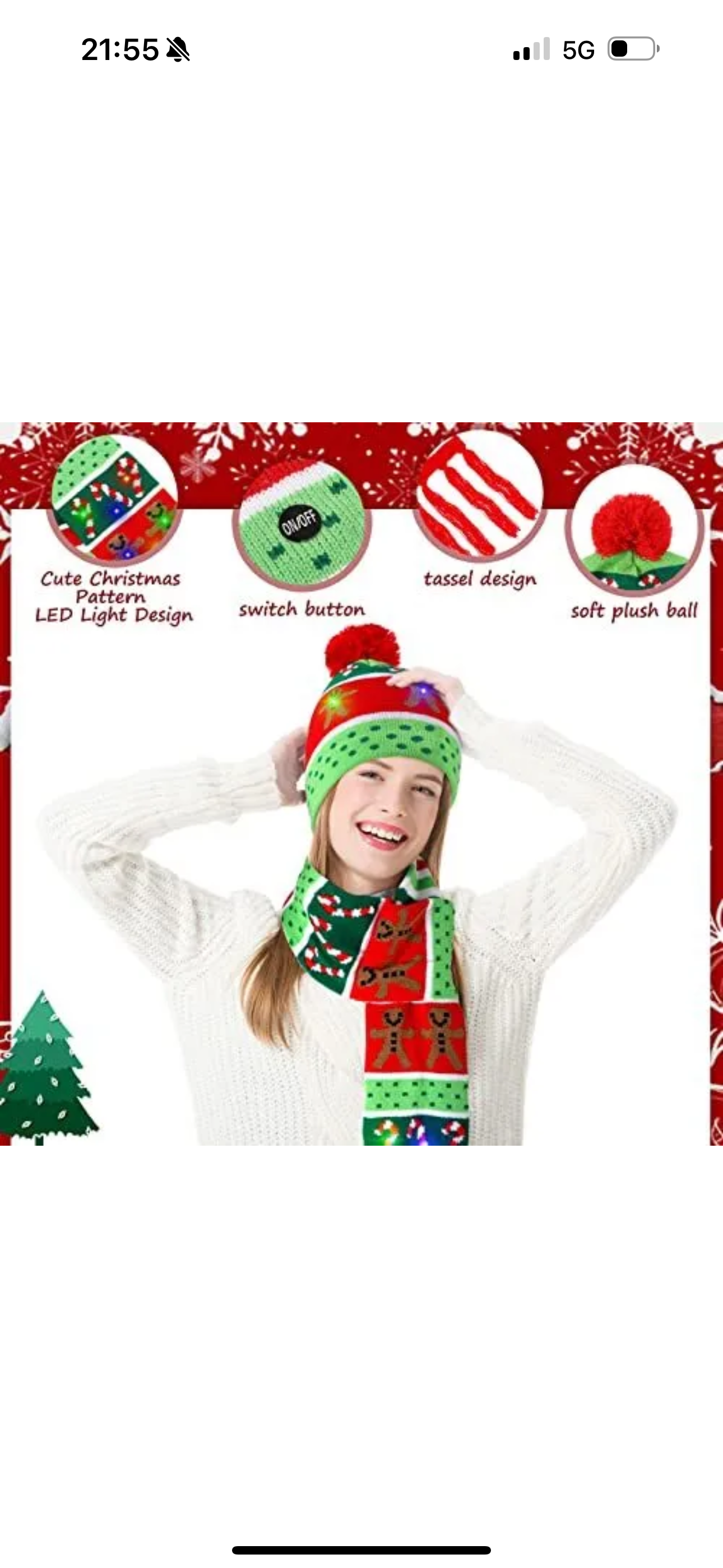 Christmas LED hat and Scarf
