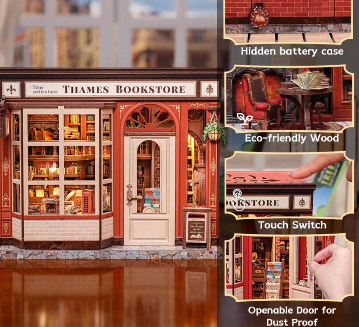 Thames Bookstore DIY miniature kit