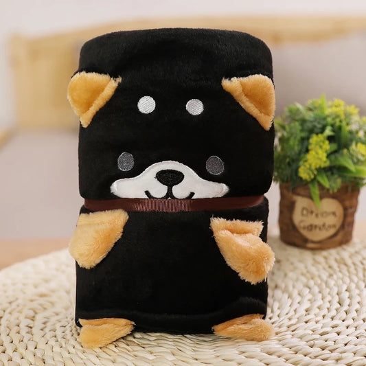 Black Dog Blanket Kids Rolled up Fleece - Bair Gifts