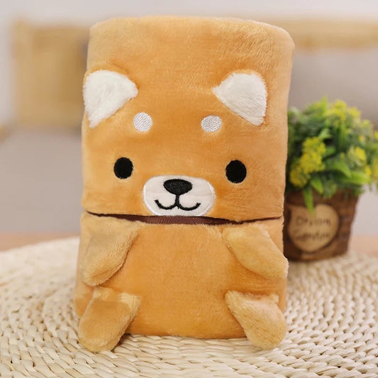 Brown Dog Blanket Kids Rolled up Fleece - Bair Gifts