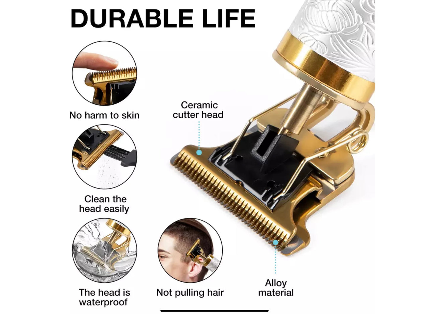 Professional Hair Clippers Beard Trimmer USB Shaving Machine Cordless Barber