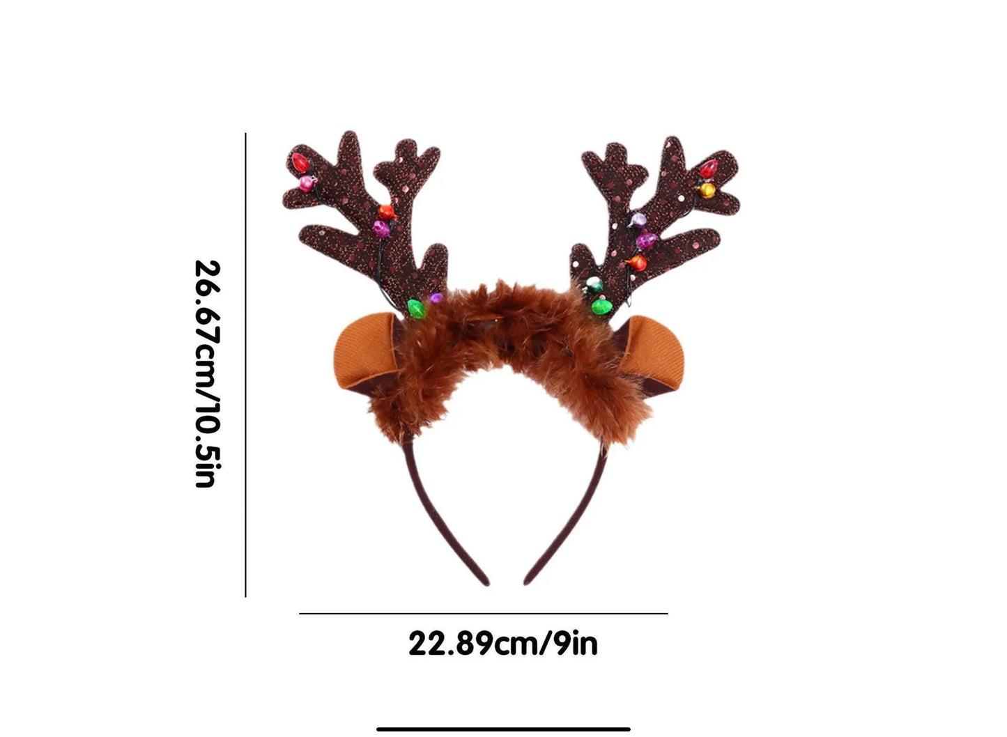 Reindeer Antler LED Light Up Flashing Glow Christmas Costume Headband