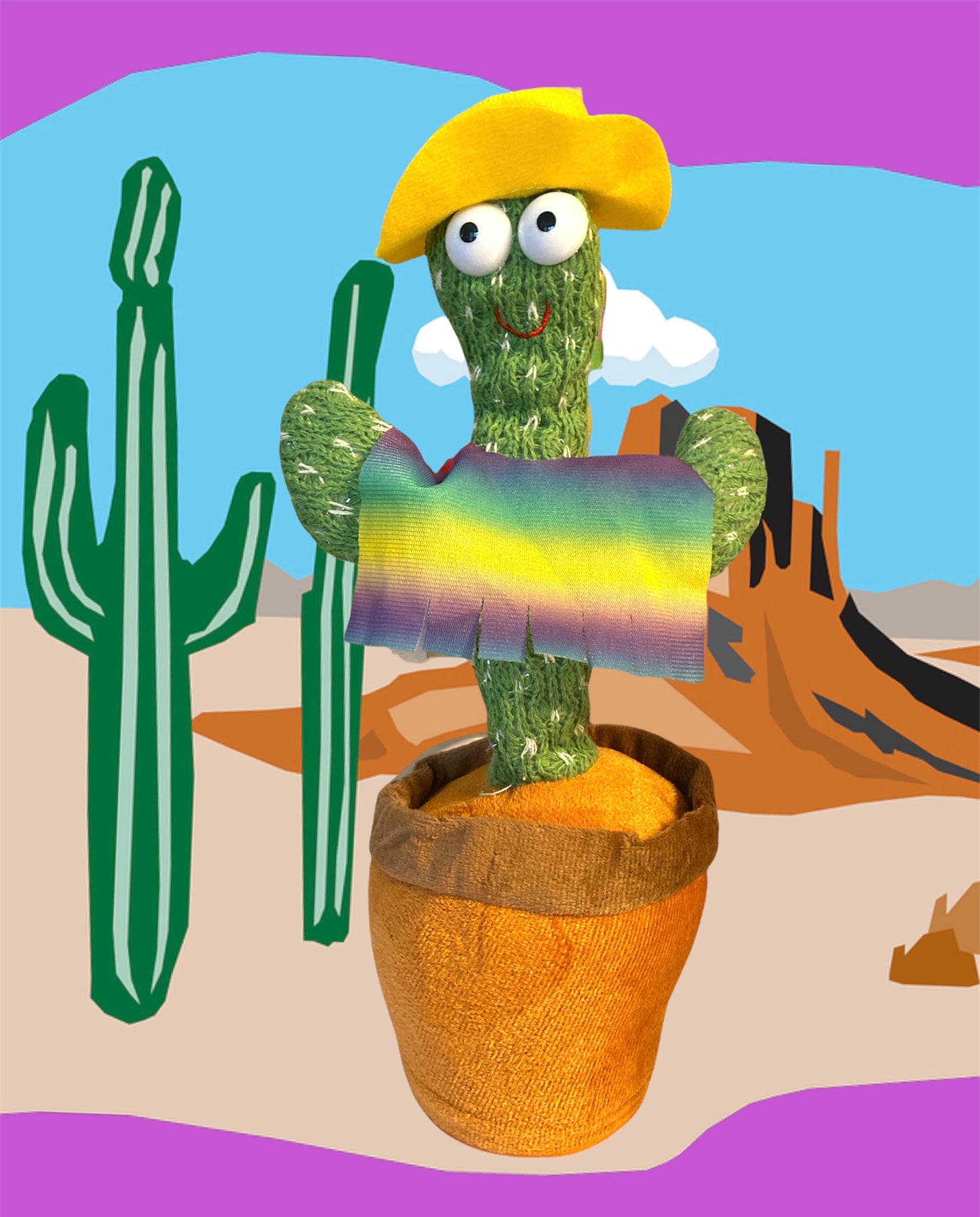 Glow Dancing Recording Cactus Plush kids Toy USB version New