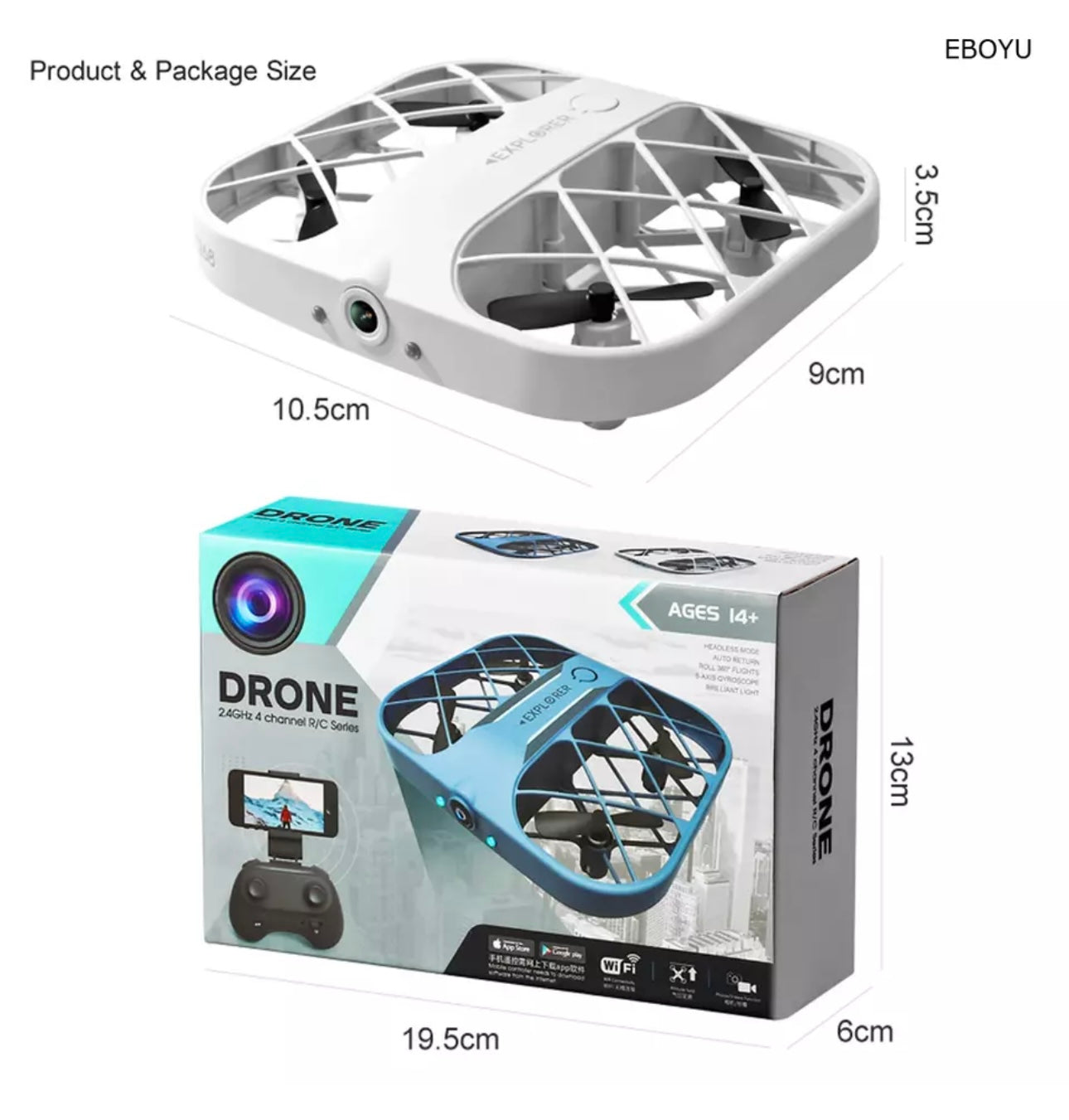 JJRC H107 Mini Drone Dron 8K 4K Quadcopter with Camera Real-Time Transmission Mi