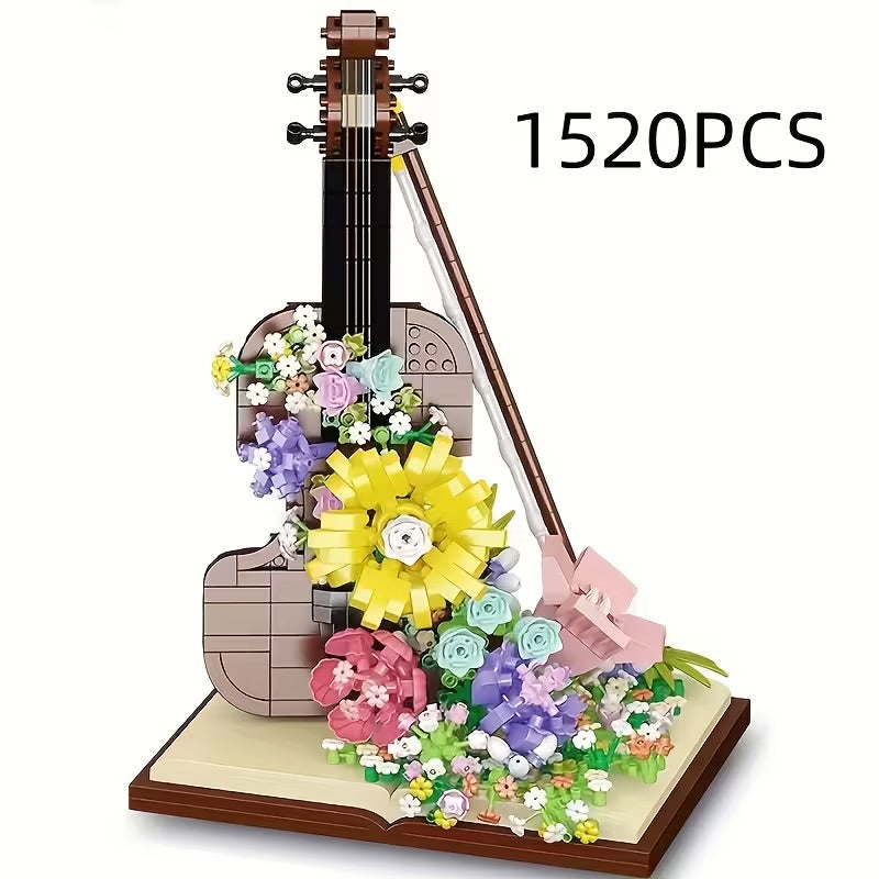 Violin Decorative Flowers 1520pcs Building Block