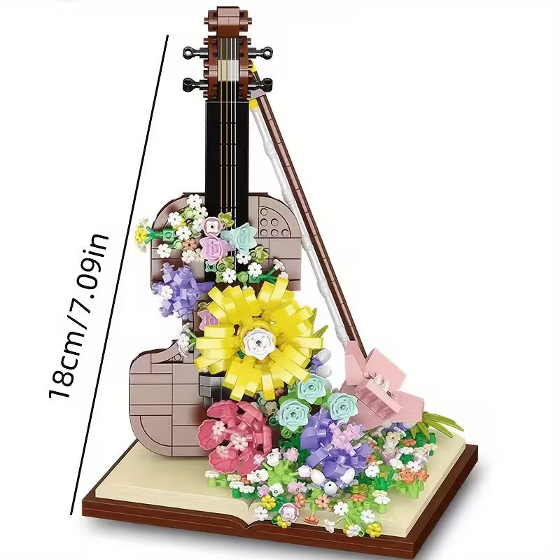 Violin Decorative Flowers 1520pcs Building Block