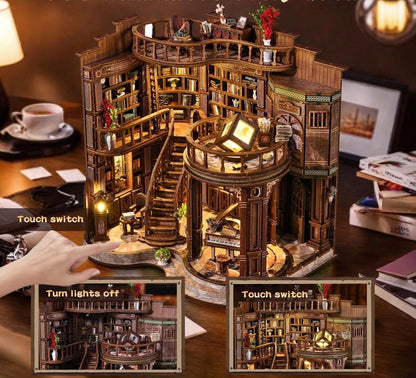 Dreamy Book Hall DIY 3D Wooden Miniature Library Kit AW02-003