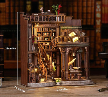 Dreamy Book Hall DIY 3D Wooden Miniature Library Kit AW02-003