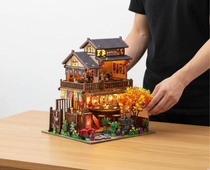 Wawei M2622 Sushi Shop DIY wooden miniature kit with LED lights