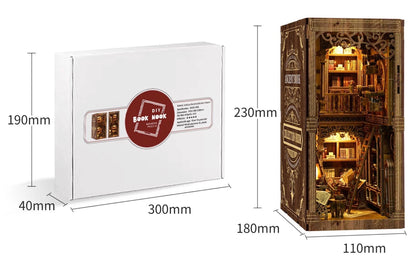 BV02-008 Antique Book Collection Room wooden book nook kit with LED lighting