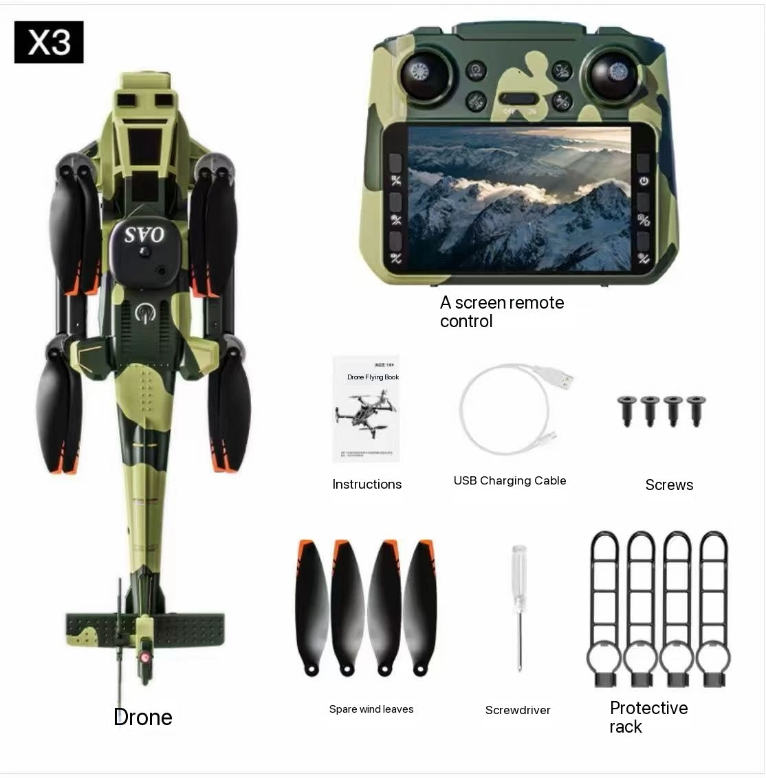 X3 drone controller and accessories
