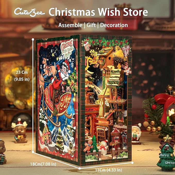 CUTEBEE Christmas Wish Store DC02 DIY wooden book nook