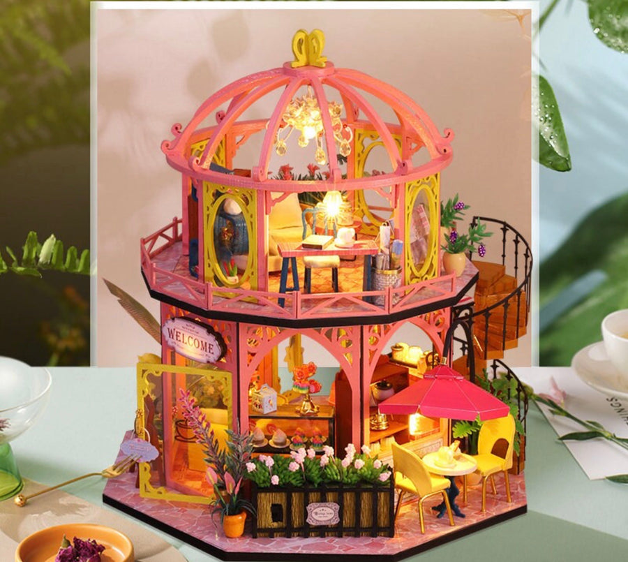 Cake Coffee and Flower Shop ES006-A assembled wooden miniature kit