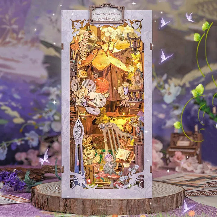 Flower Forest Concert assembled book nook front view