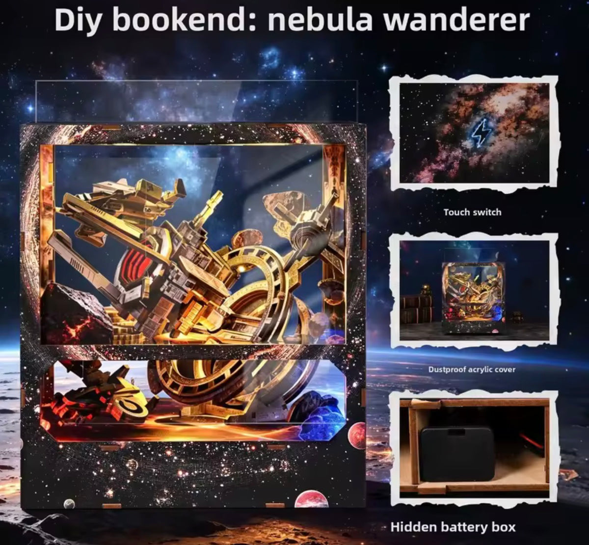 Nebula Wanderer AH01-008 DIY wooden book nook kit