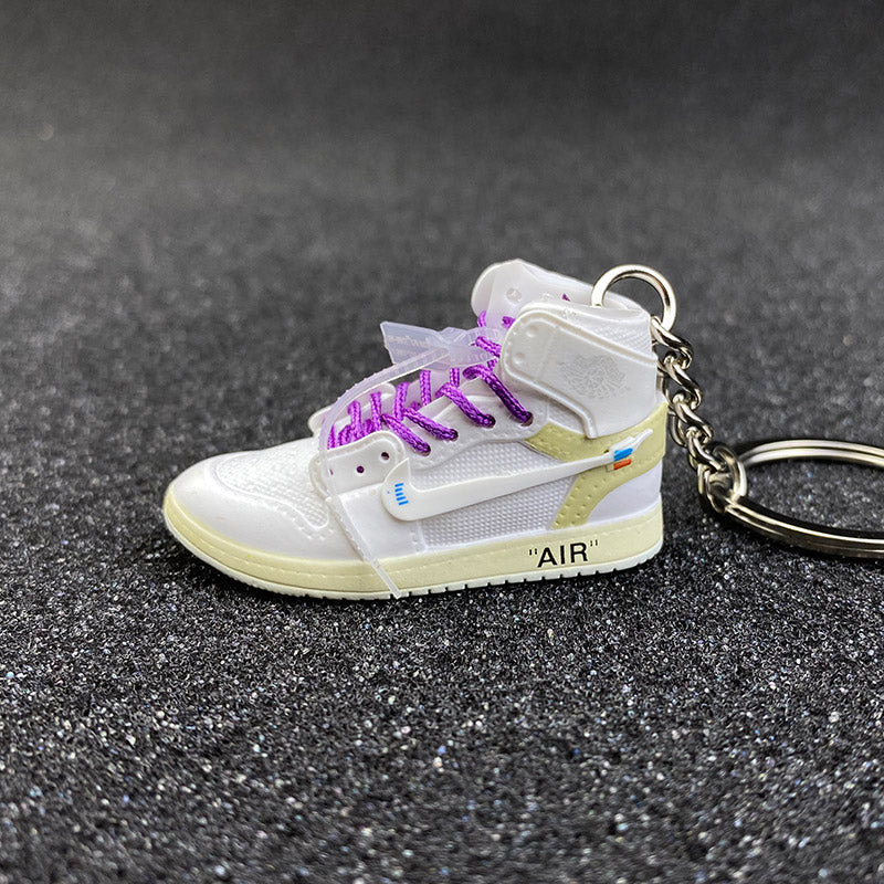Sneaker Keychain 3D AJ 1 High OW Purple Lace - Bair Gifts