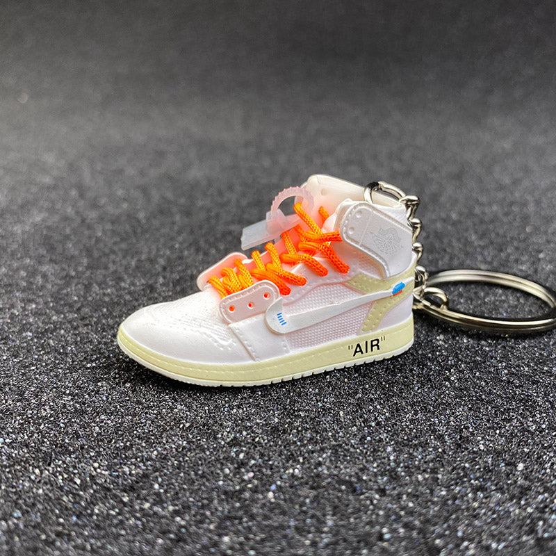 Sneaker Keychain 3D AJ 1 High OW Orange Lace - Bair Gifts