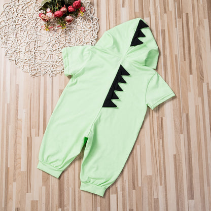 Citgeett Summer 6 Colors Dinosaur Romper Newborn Infant Baby Boys Girls Jumpsuit Cute Zipper Summer Clothes Hooded Outfits
