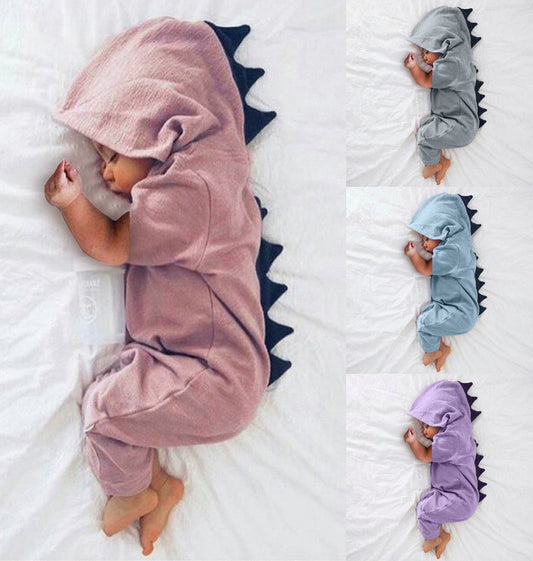 Citgeett Summer 6 Colors Dinosaur Romper Newborn Infant Baby Boys Girls Jumpsuit Cute Zipper Summer Clothes Hooded Outfits