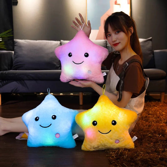 Colourful Star Plush pillow with LED New - Bair Gifts