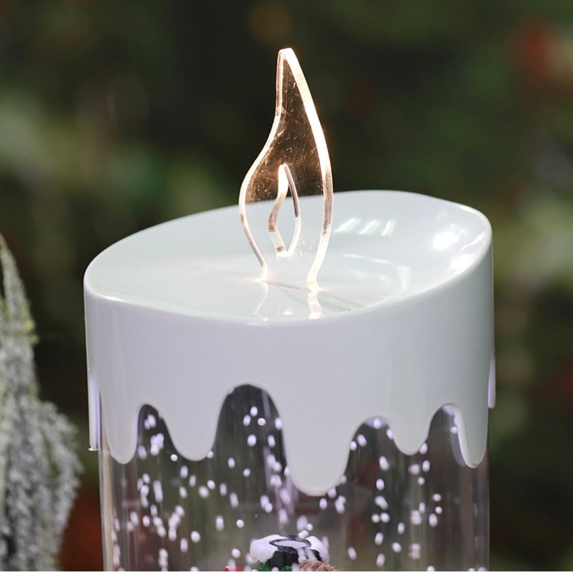 Christmas Snowy LED Circular Moving Musical Candle Gift box USB