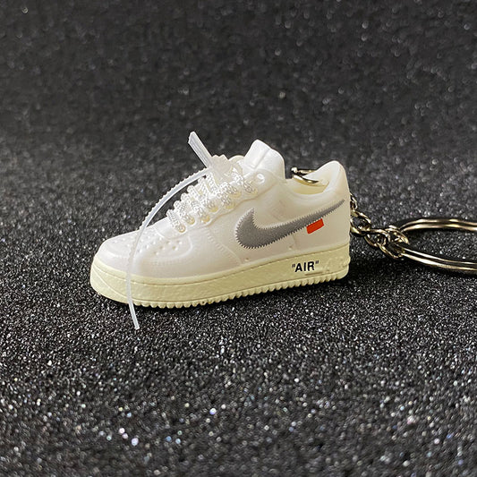 Sneaker keychain 3D Air Force 1 OW White includes box - Bair Gifts