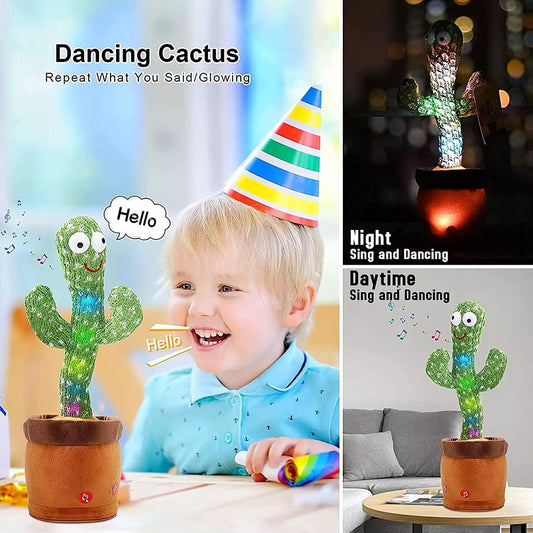 Glow Dancing Recording Cactus Plush kids Toy USB version New - Bair Gifts