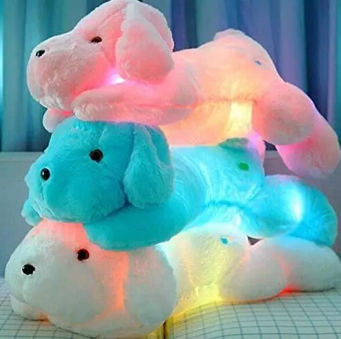 Luminous Dog Plush Toy Blue LED Glowing 50cm - Bair Gifts