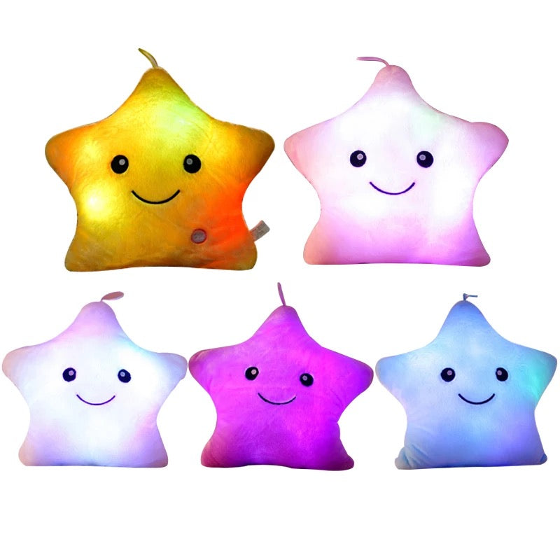 Colourful Star Plush pillow with LED New - Bair Gifts