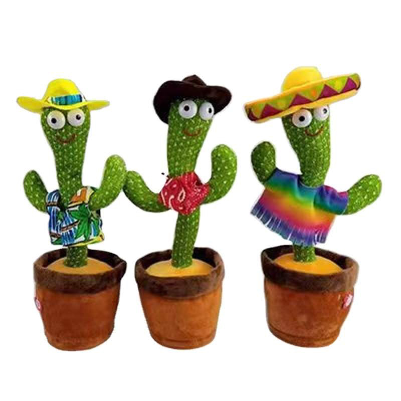 Glow Dancing Recording Cactus Plush kids Toy USB version New - Bair Gifts