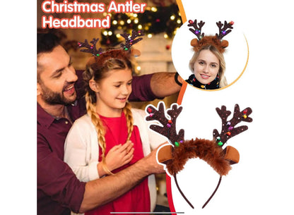 Reindeer Antler LED Light Up Flashing Glow Christmas Costume Headband